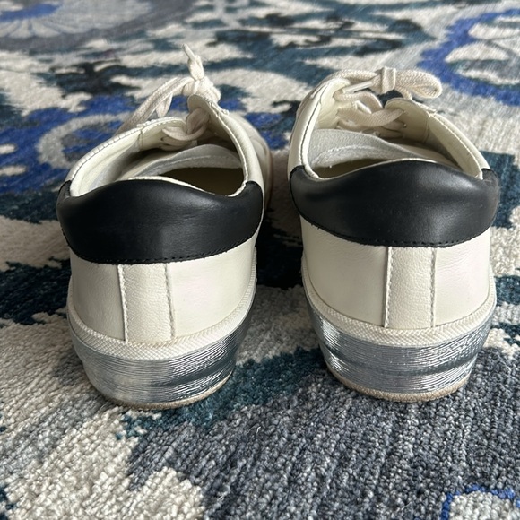 DOLCE VITA White, Black with Silver Foil Accent Sneakers - Picture 3 of 4